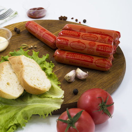 Сосиски из Говядины Первомайские Деликатесы, вареные, газ, 0,46кг, шт